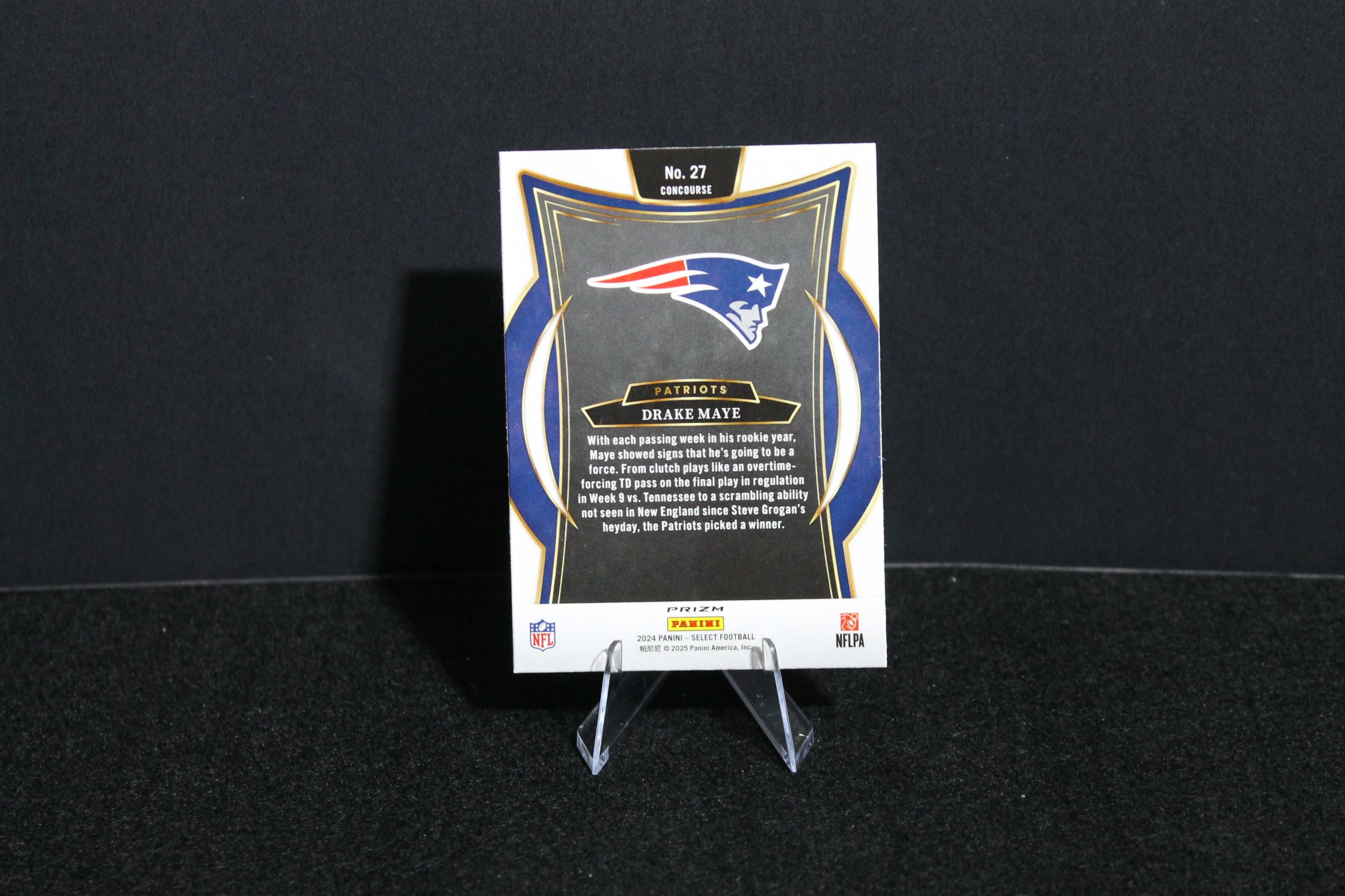 Drake Maye - 2024 Select Football - Red & Blue Shock - Concourse - Rookie