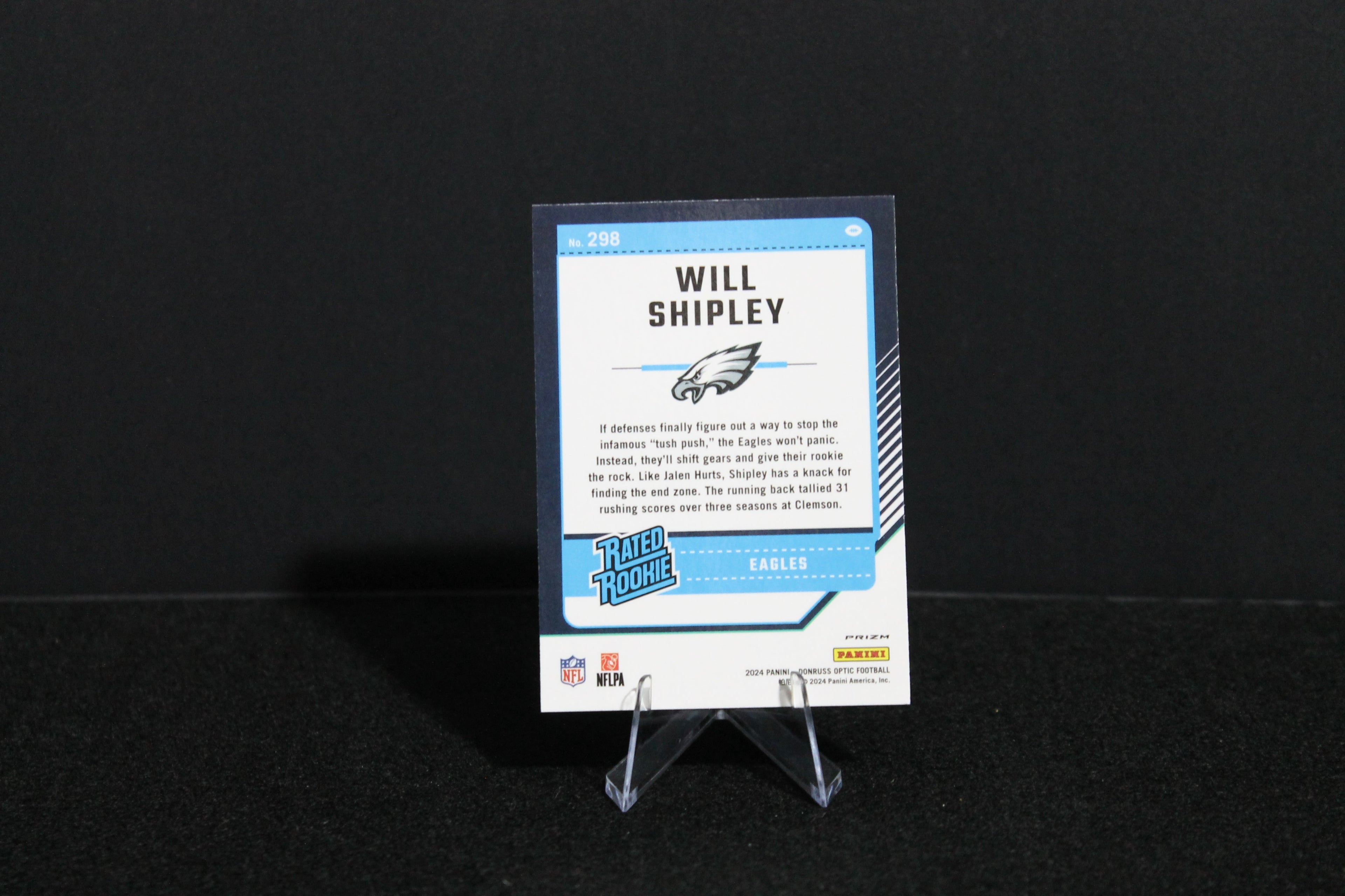Will Shipley - 2024 Donruss Optic - Purple Shock - Rated Rookie