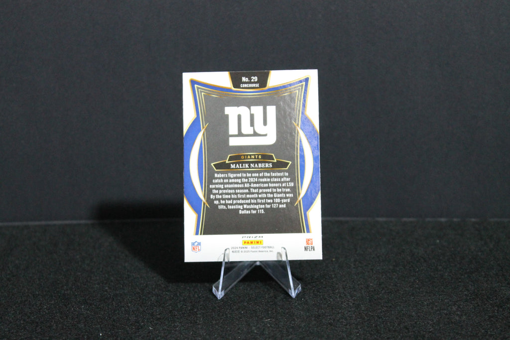 Malik Nabers - 2024 Select Football - Red & Blue Shock - Concourse - Rookie