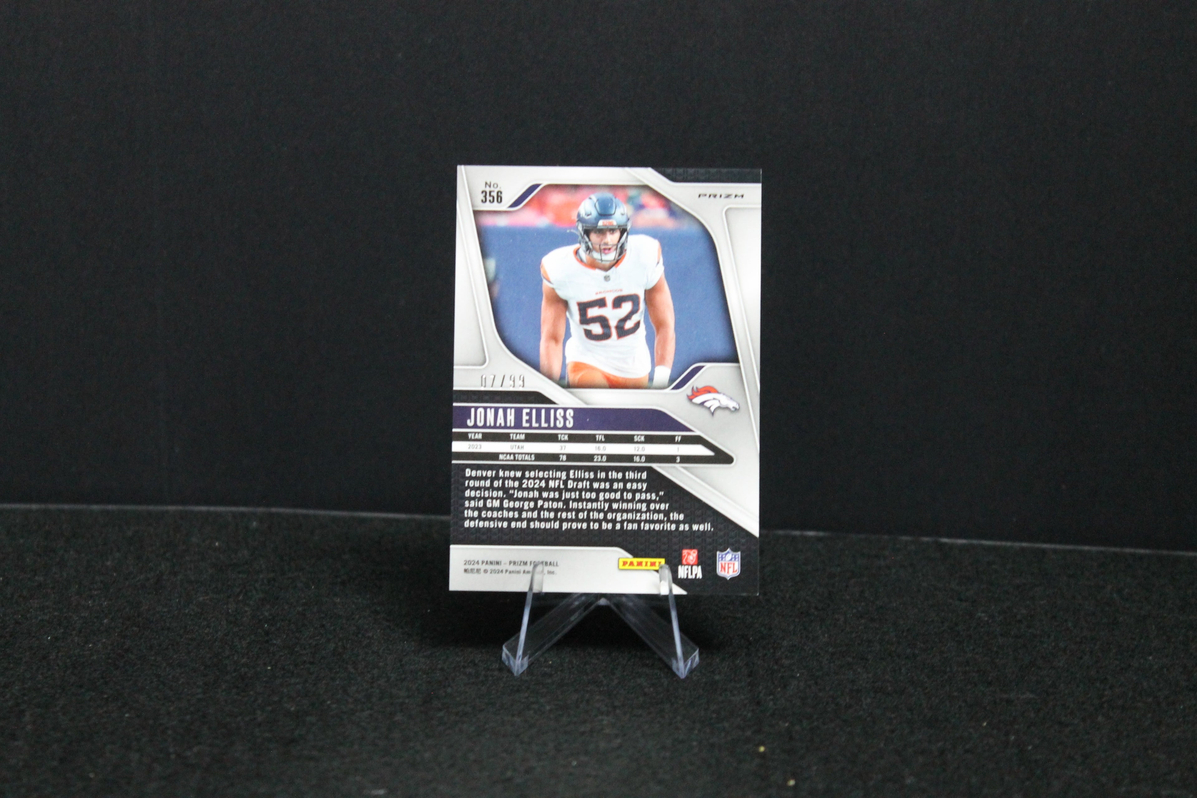 Jonah Elliss - 2024 Panini Prizm - No Huddle Blue /99 - Rookie