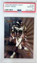 Graded 1998 Bowman's Best Randy Moss #109 Rookie RC Football Card PSA 10 Gem Mint