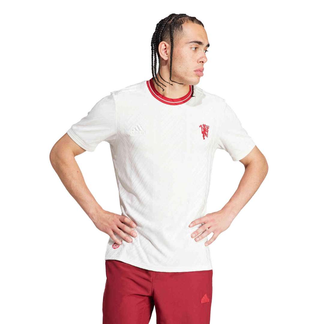 adidas Men's Manchester United 23/24 Lifestyler Jersey - CLOUD WHITE