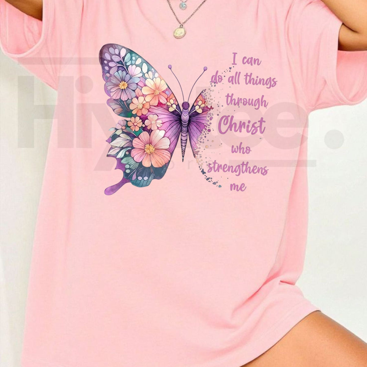 I Can Do All Things Through Christ Butterfly T-Shirt – Christian Faith Graphic Tee
