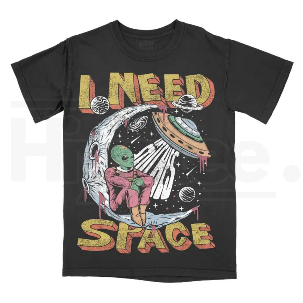 I Need Space T-Shirt – Gothic Alternative Graphic Tee, Oversized Vintage Aesthetic Shirt