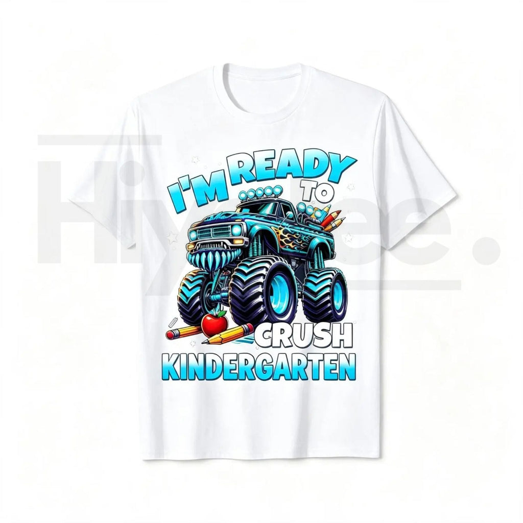 I'm Ready to Crush Kindergarten T-Shirt | Monster Truck Back to School Kids Tee
