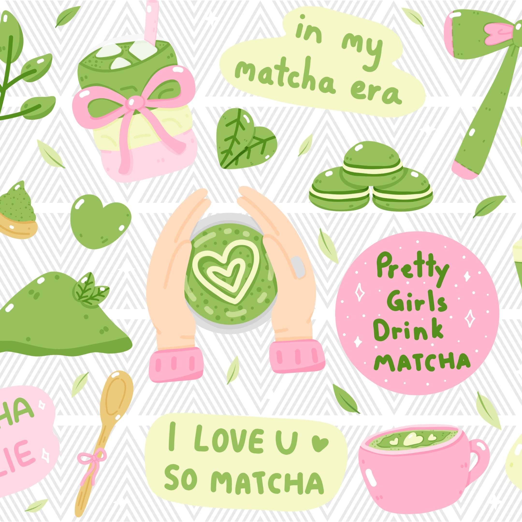 In My Matcha Era Glass Cup