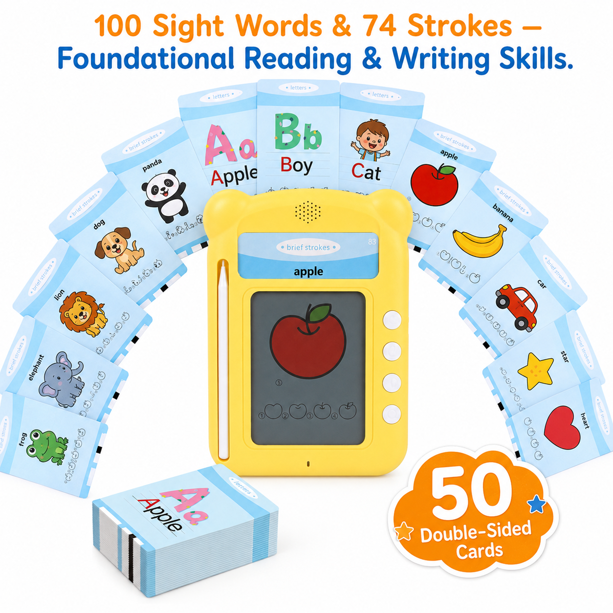 Talking Flash Cards with LCD Writing Tablet for Toddlers