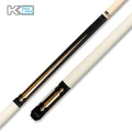 K2 Gloss Wrapless Cue with Split Floating Bocote & Ivory Point Design