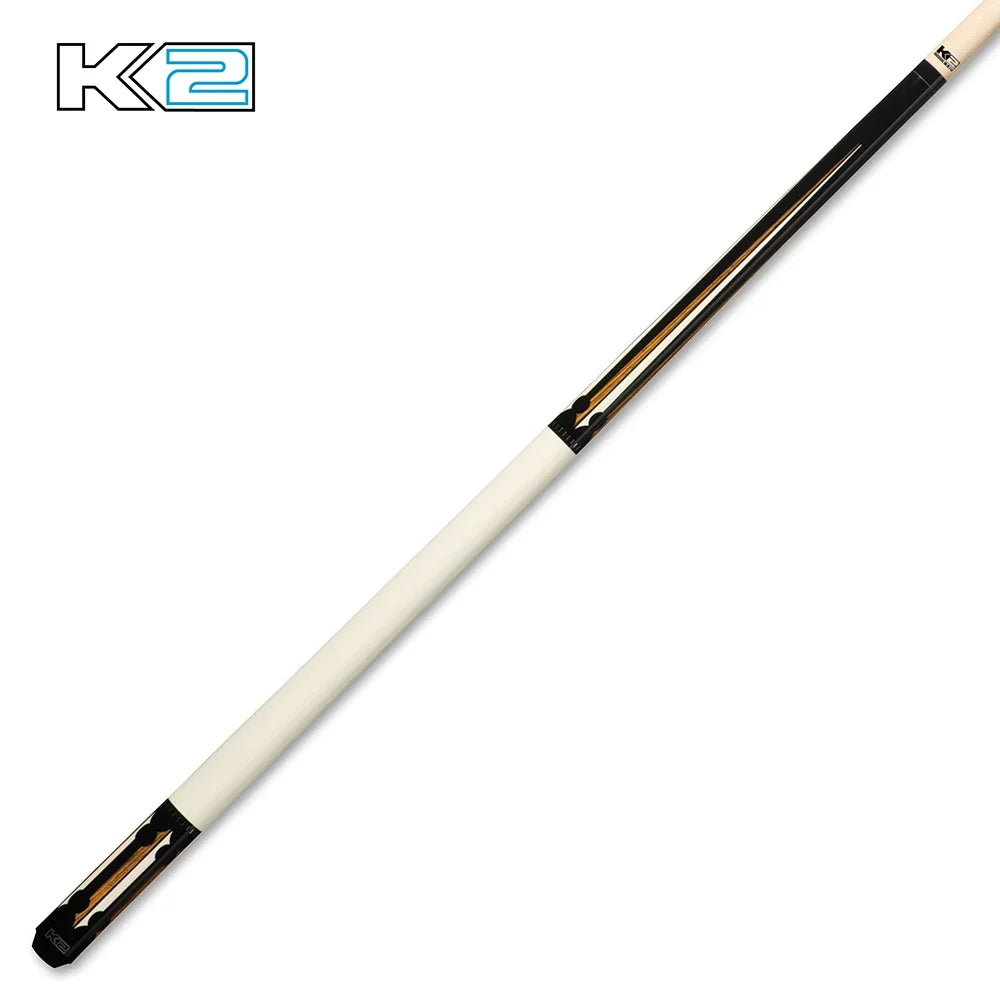 K2 Gloss Wrapless Cue with Split Floating Bocote & Ivory Point Design