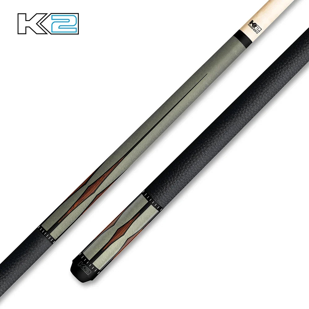 K2 Cue With Floating Cocobolo/Black Point Design & Leather Lore Wrap
