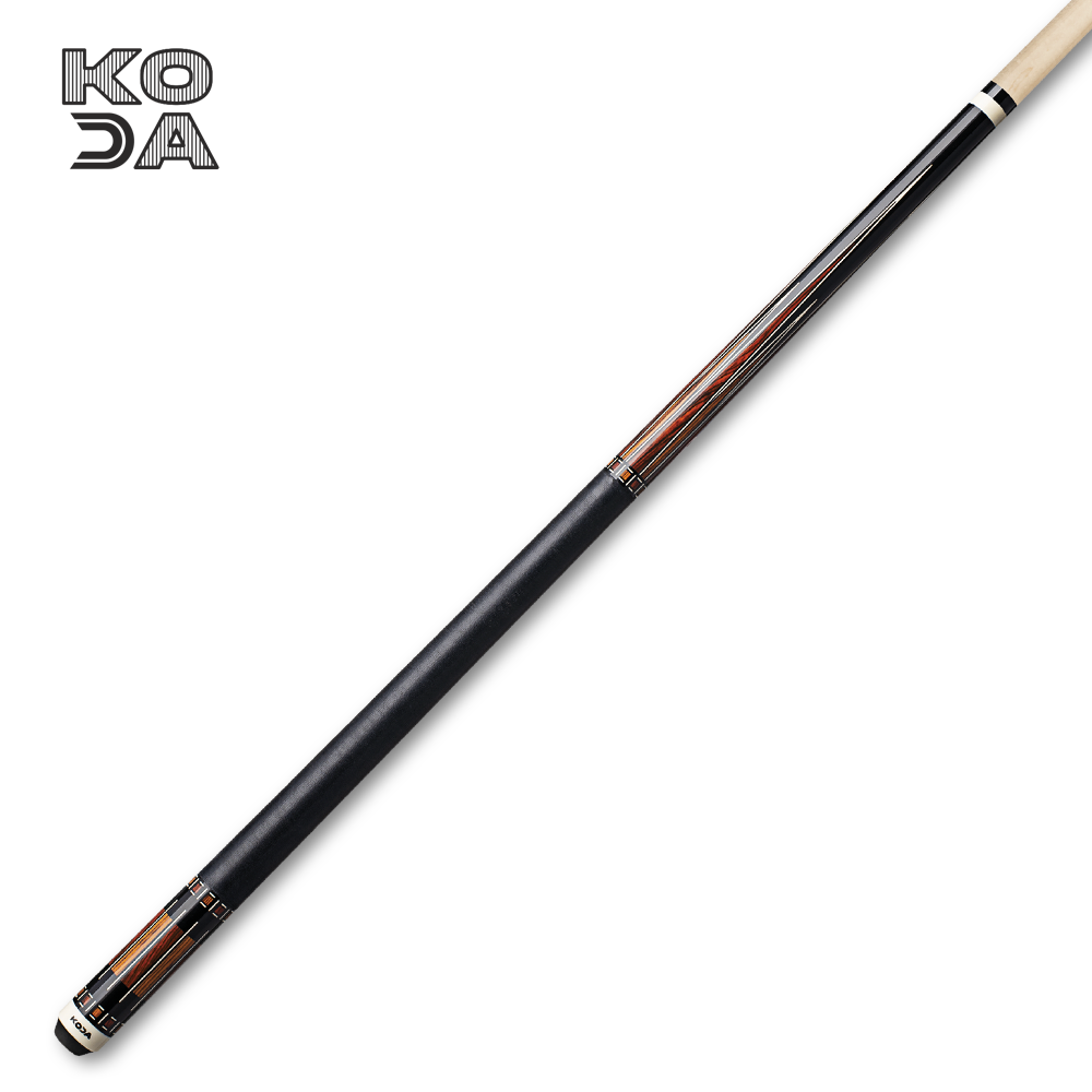 KODA Cue Stick Black with Cocobolo Overlay, Irish Linen Wrap, & Maple Shaft