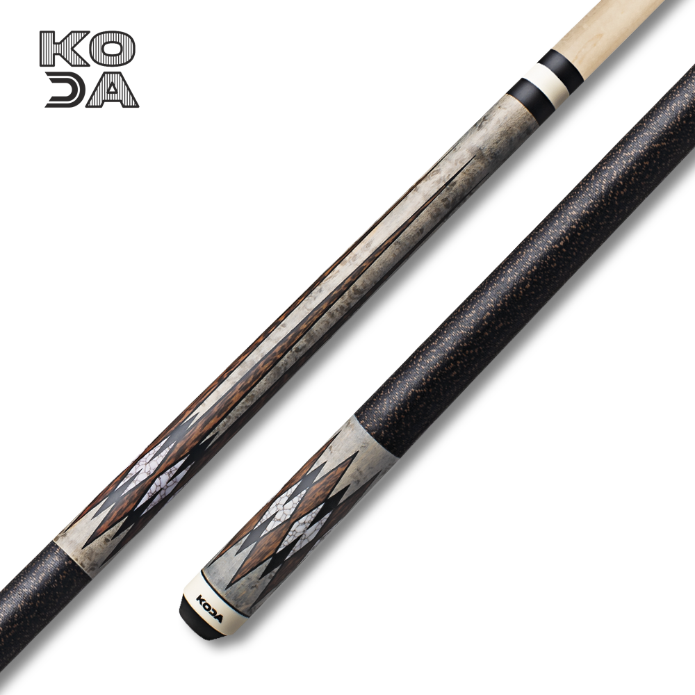 Koda Cue Stick - Smoke with Palm Wood & Wood, Matte, Irish Linen Wrap, & Maple Shaft