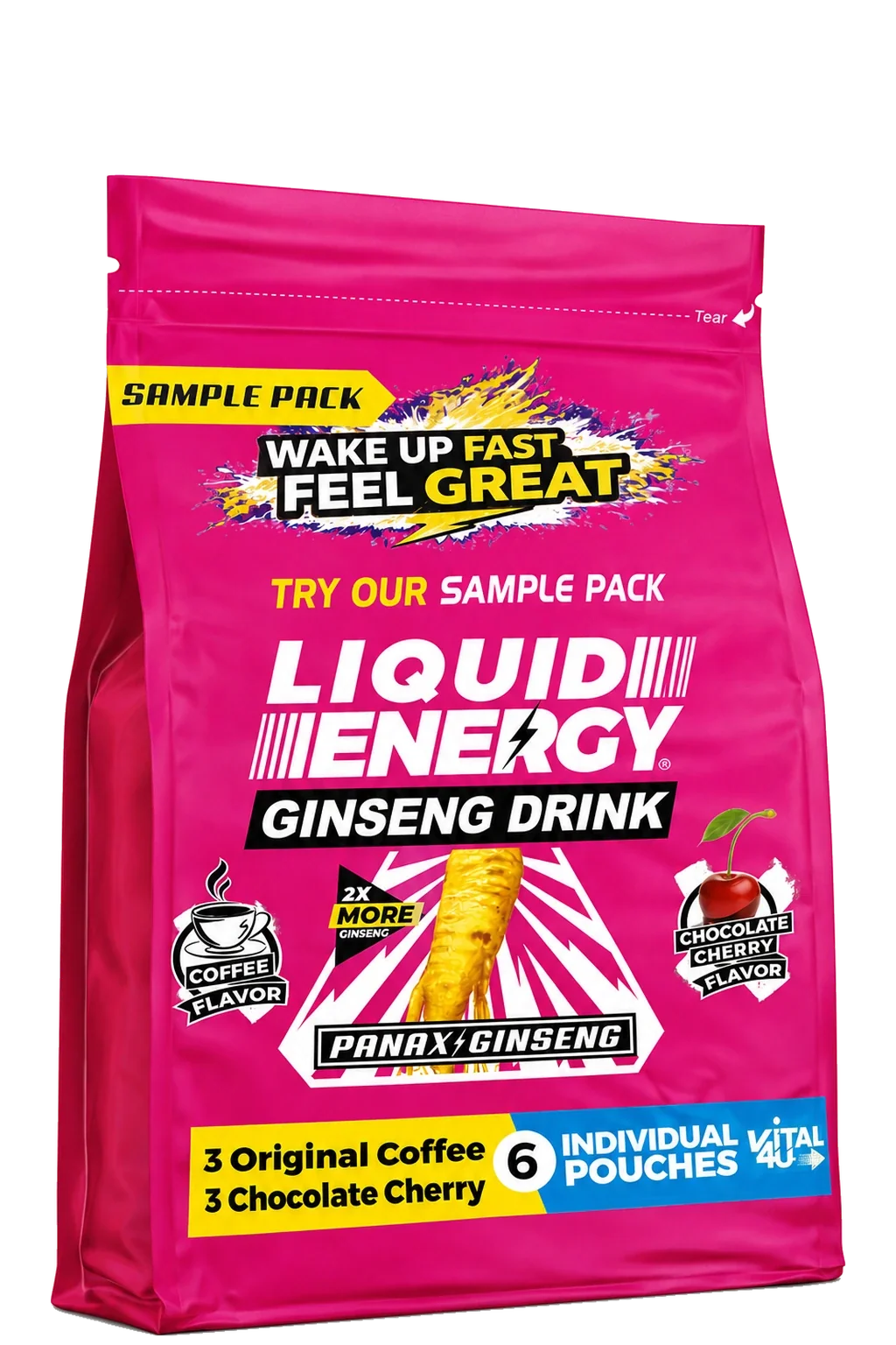 Liquid Energy Ginseng Sample Pack - 6 Pouches
