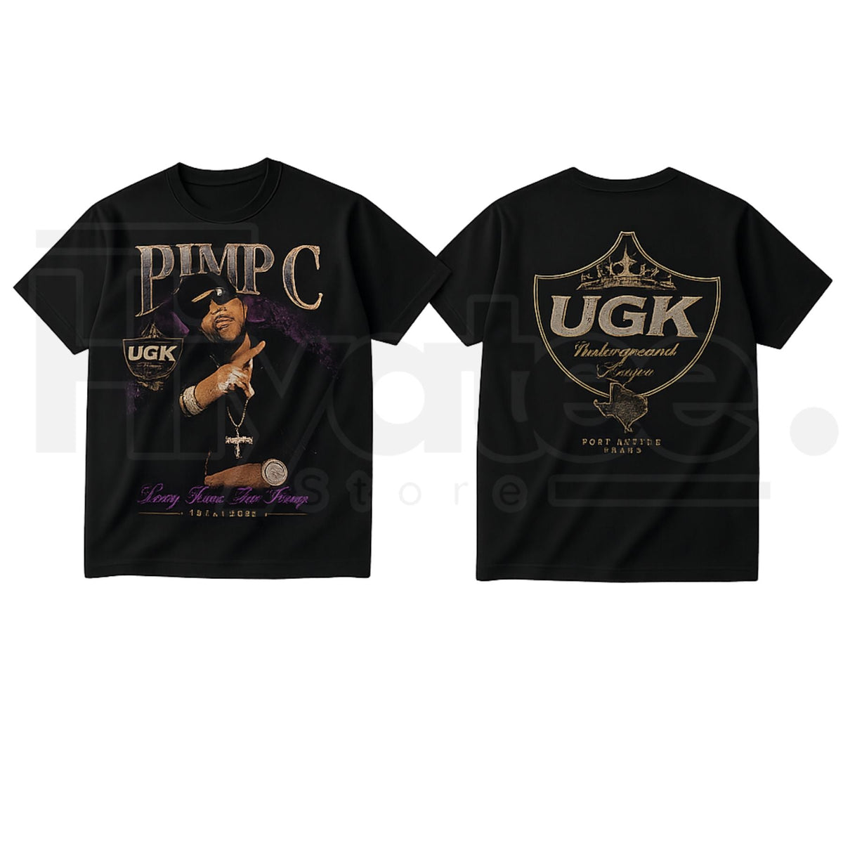 LOCALSAINT Pimp C Long Live The Pimp Heavy Cotton Tee – UGK Houston Rap Streetwear
