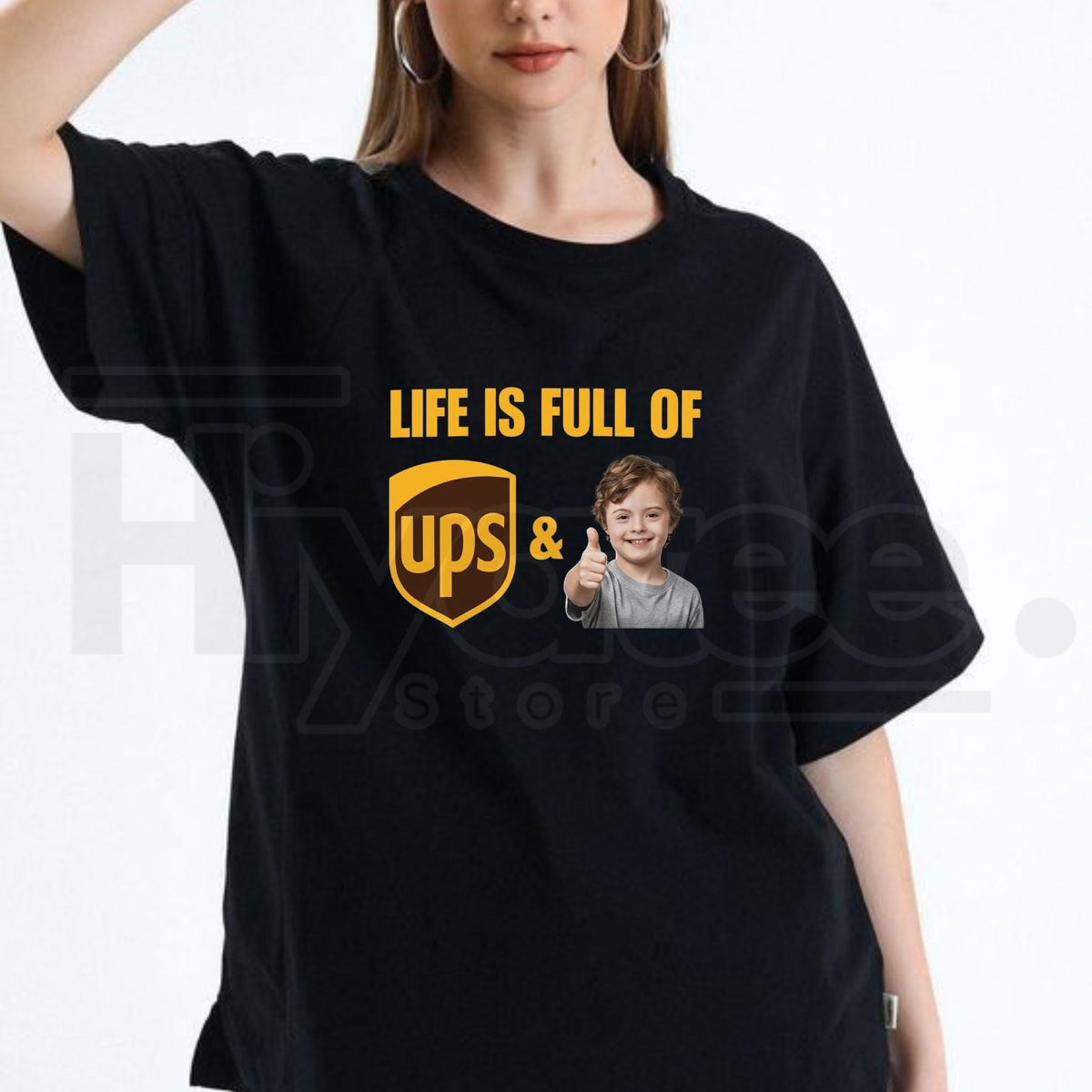 Life Is Full Of UPS & Thumbs Up Kid Meme T-Shirt – Funny Pun Graphic Tee