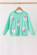 Mint Santa Sequin Mom&me Top
