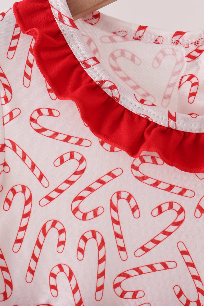 Red Candy Cane Sequin Ruffle Dress