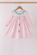 Pink Nutcracker Smocked Ruffle Dress