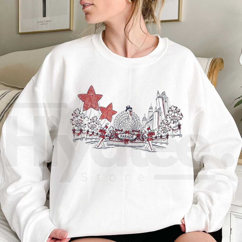 Macy's Thanksgiving Day Parade Sweatshirt – 100th Thanksgiving Parade Crewneck, Holiday Parade Graphic Pullover