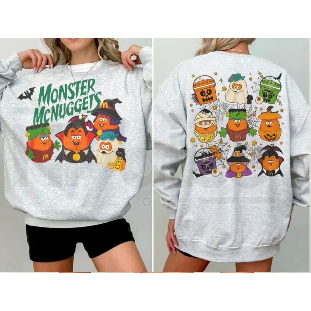 McNuggets Buddies 2 Sided Sweatshirt – Spooky Nuggets Halloween Graphic Crewneck
