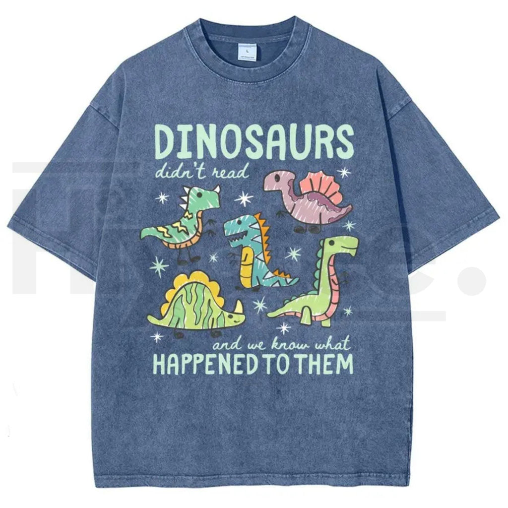 Men's Pure Cotton "Dinosaurs Didn’t Read" Funny Quote T-Shirt