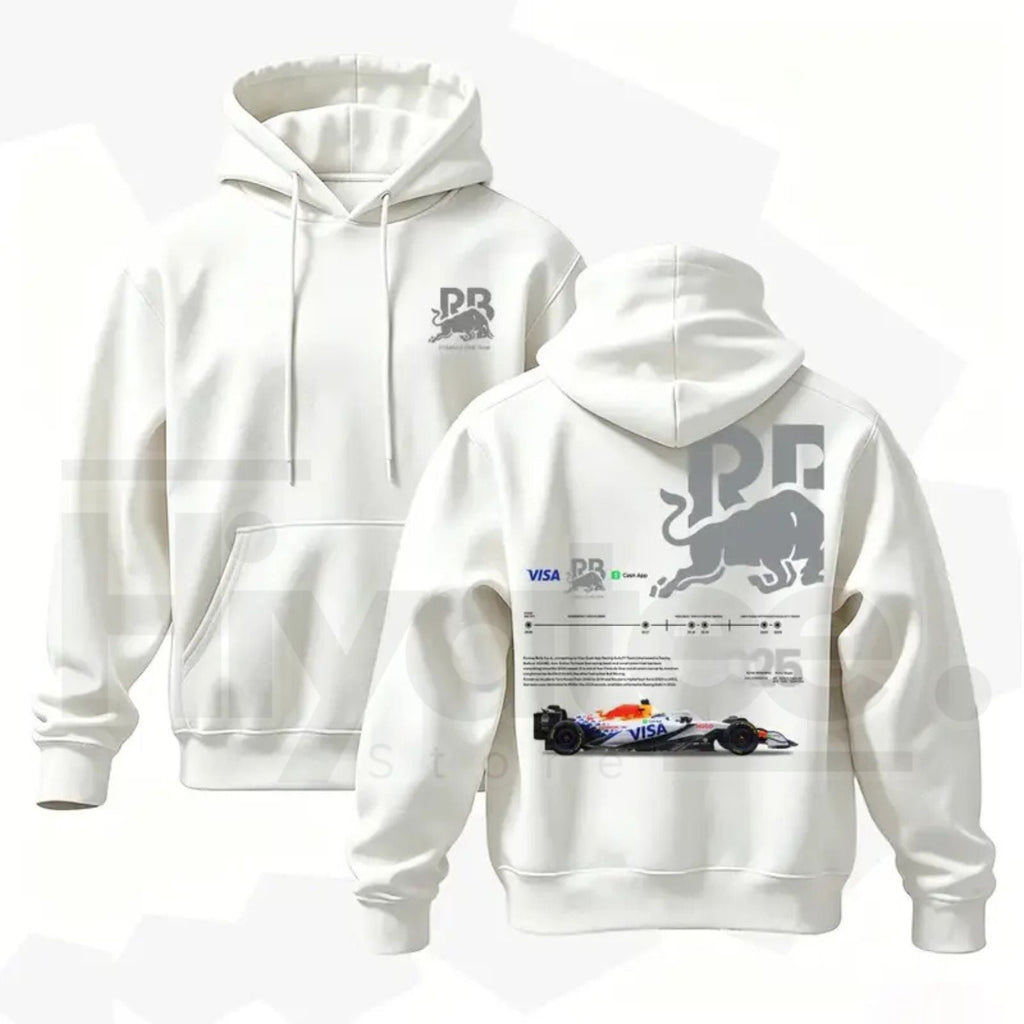 Men's Vintage Racing Cartoon Graphic Poly-Cotton Hoodie – Retro Motorsport Streetwear Pullover