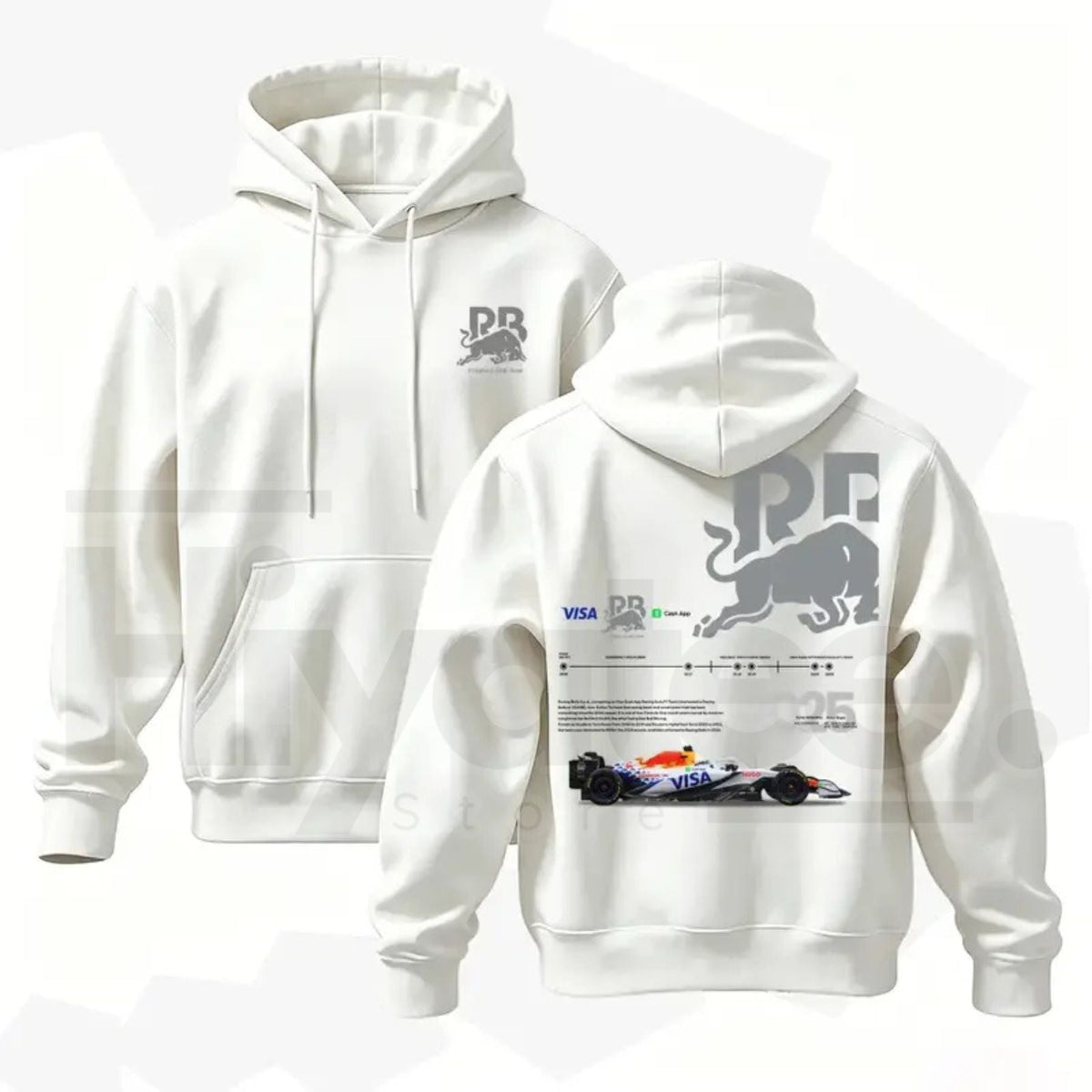 Men's Vintage Racing Cartoon Graphic Poly-Cotton Hoodie – Retro Motorsport Streetwear Pullover