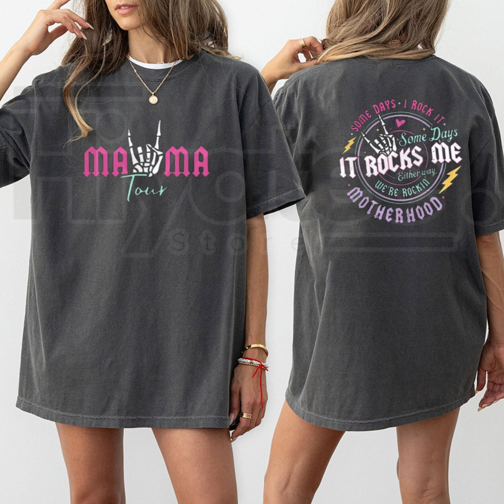"Midnight Rhythm" – Women's Vintage Rock Graphic Fitted Top