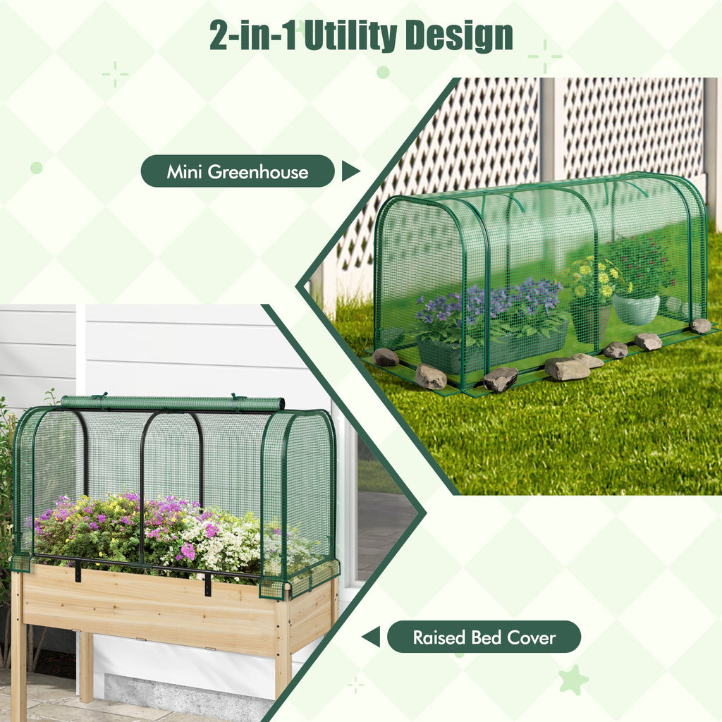Mini Tunnel Greenhouse with Roll-up Zipper Door