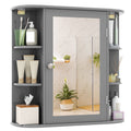Wall-Mounted Bathroom Mirror Cabinet with Storage Shelves