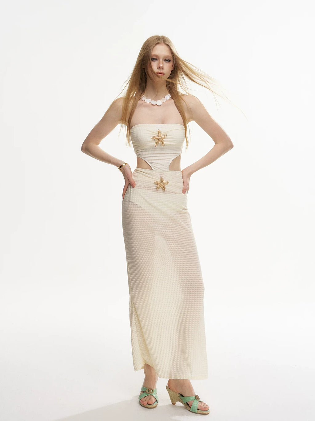 Island Vacation Pure Desire Long Skirt Bikini Two-Piece Set