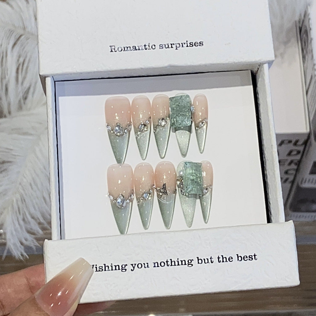 1034- Handmade press on nails fake nails removable