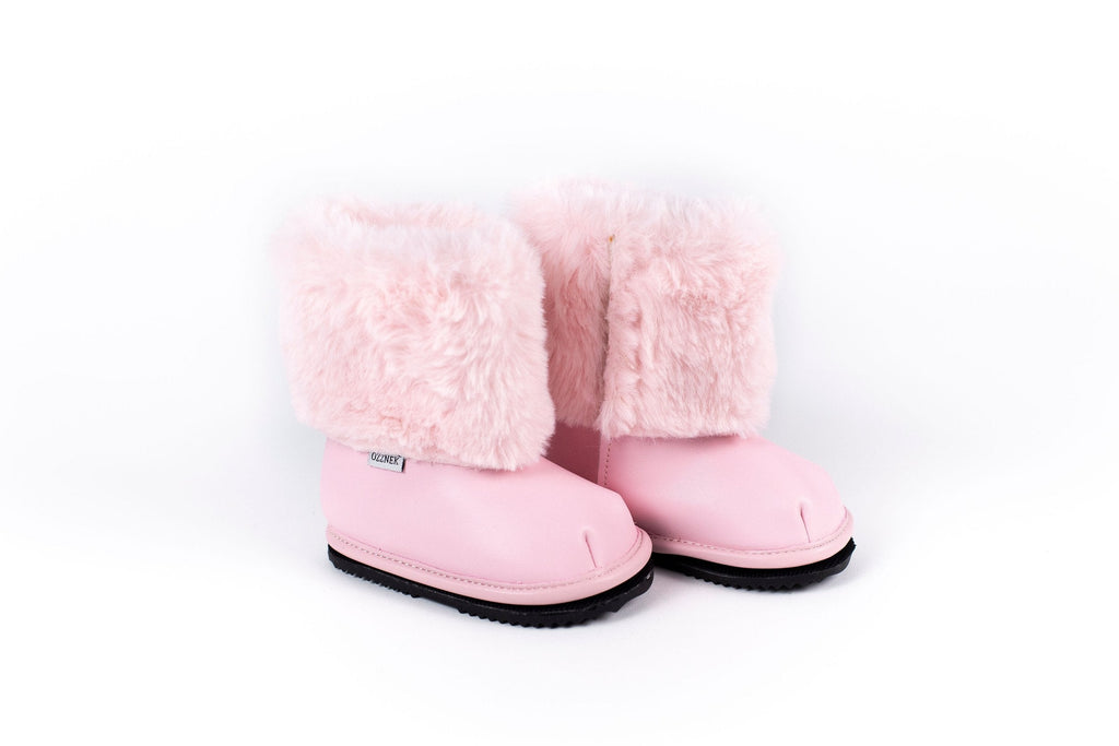 Pink Velvet Barefoot Ankle Boot Topper | Ozznek Removable Sole Shoes