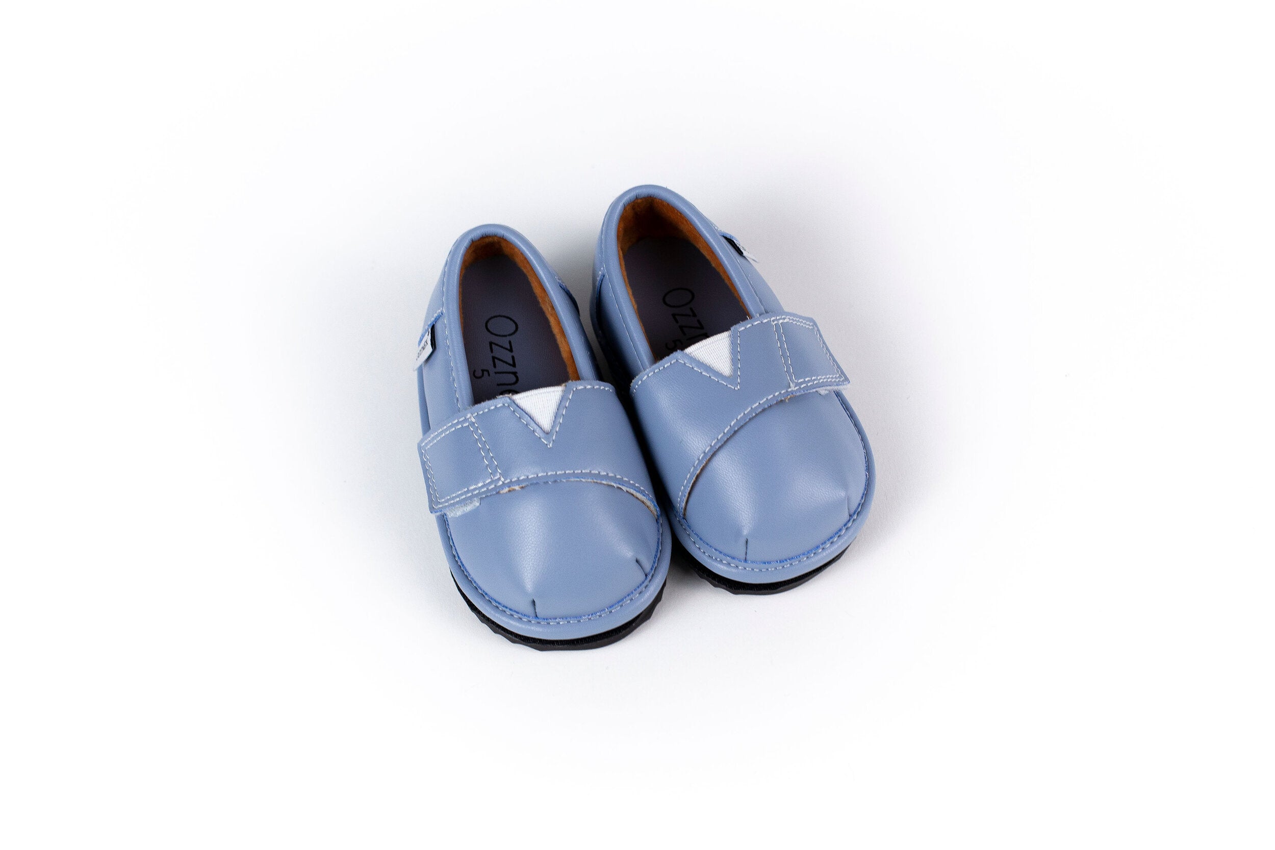 Blue-Grey Velvet Topper | Ozznek Removable Sole Shoes | Barefoot & Zero-Drop