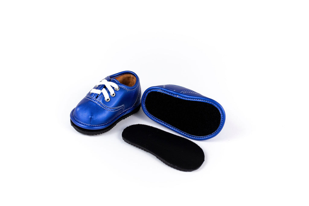 Blue Velvet Barefoot Shoe Topper | Ozznek Removable Sole Shoes