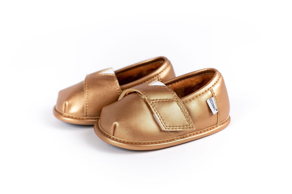 Gold Velvet Barefoot Shoe Topper | Ozznek Zero-Drop & Wide Toe Box
