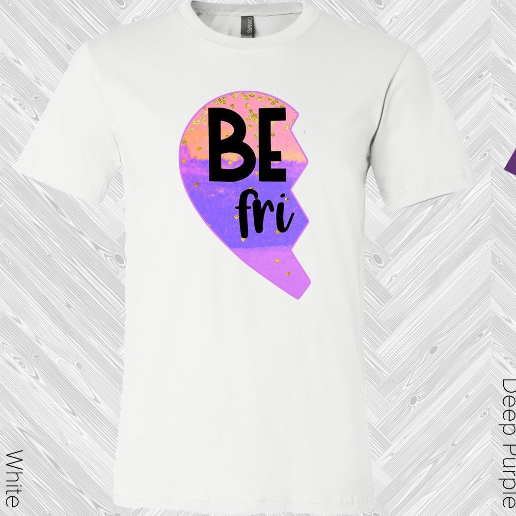 Pastel Stripes Heart Best Friend (Left Shirt in Photo) Graphic Tee