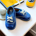 Blue Velvet Barefoot Shoe Topper | Ozznek Removable Sole Shoes