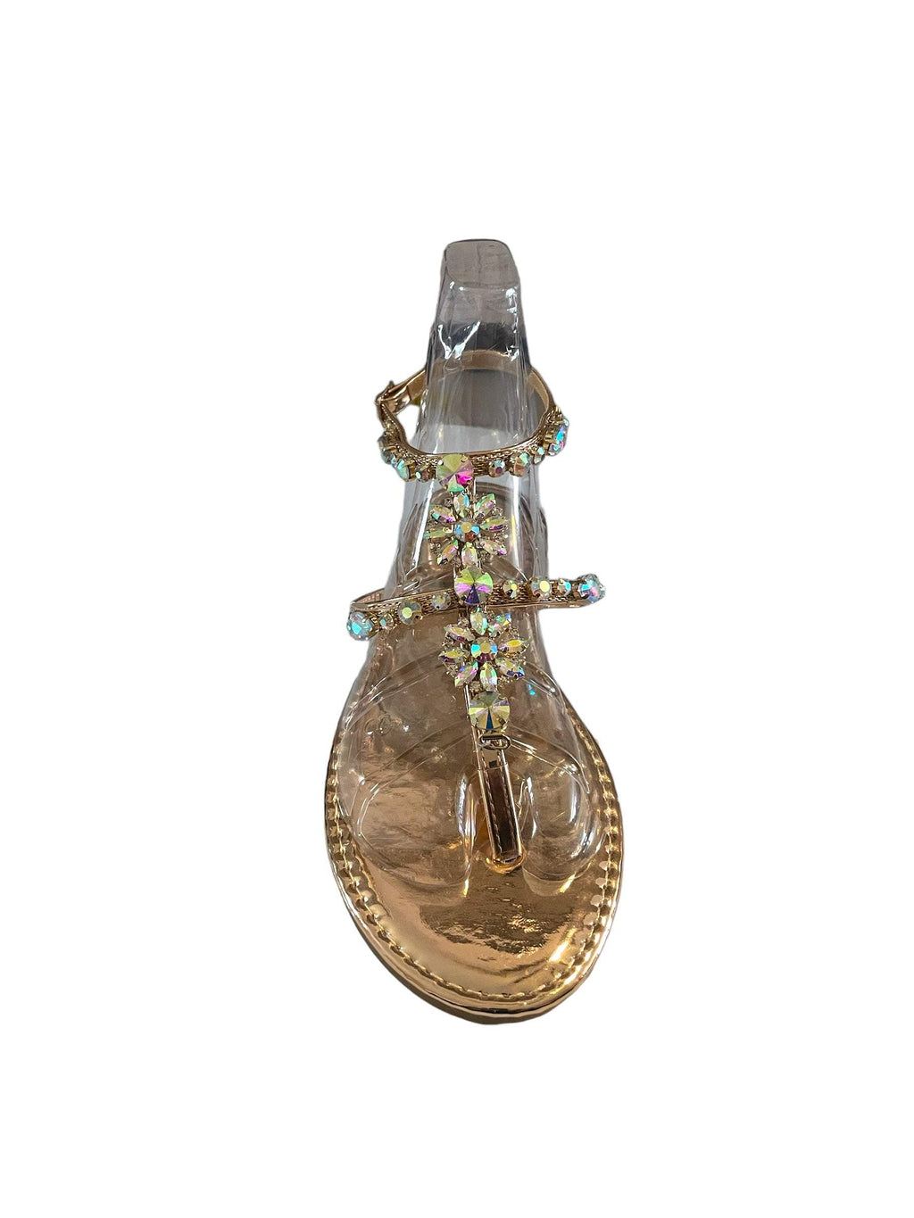SB UP LS-01 Rose Gold with Gems Sandals