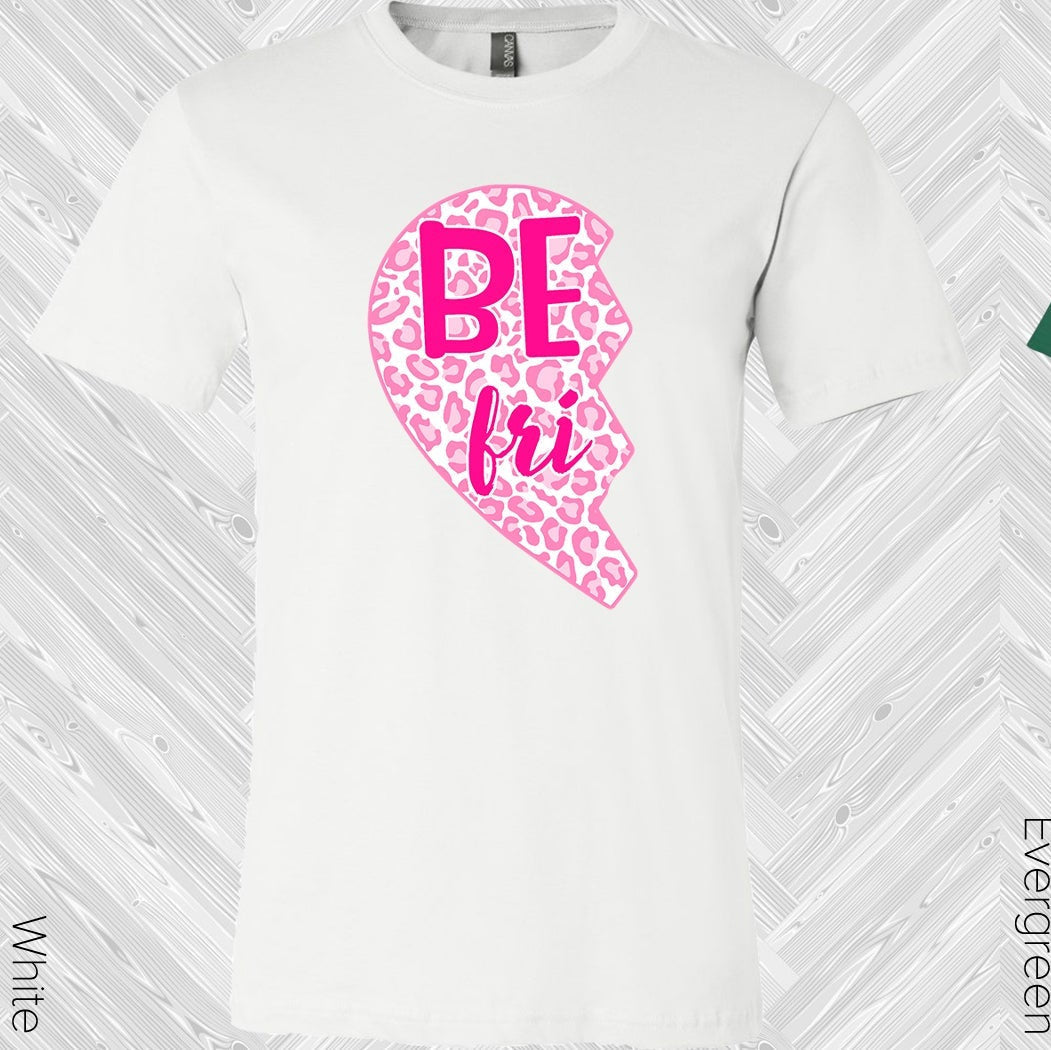 Pink Leopard Heart Best Friend (Left Shirt in Photo) Graphic Tee