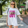 Pink Glitter Football Breast Cancer Awareness Women's T-Shirt – Relaxed Fit Top