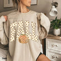 Preppy Fall Polka Dot Pumpkin Bow Sweatshirt