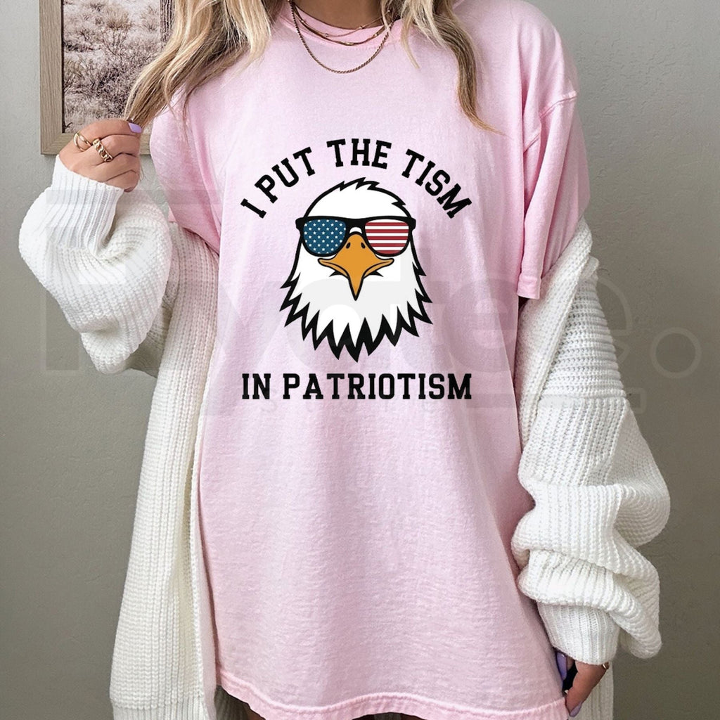 Put The Tism In Patriotism Athletic Eagle T-Shirt – Funny Summer Streetwear Tee