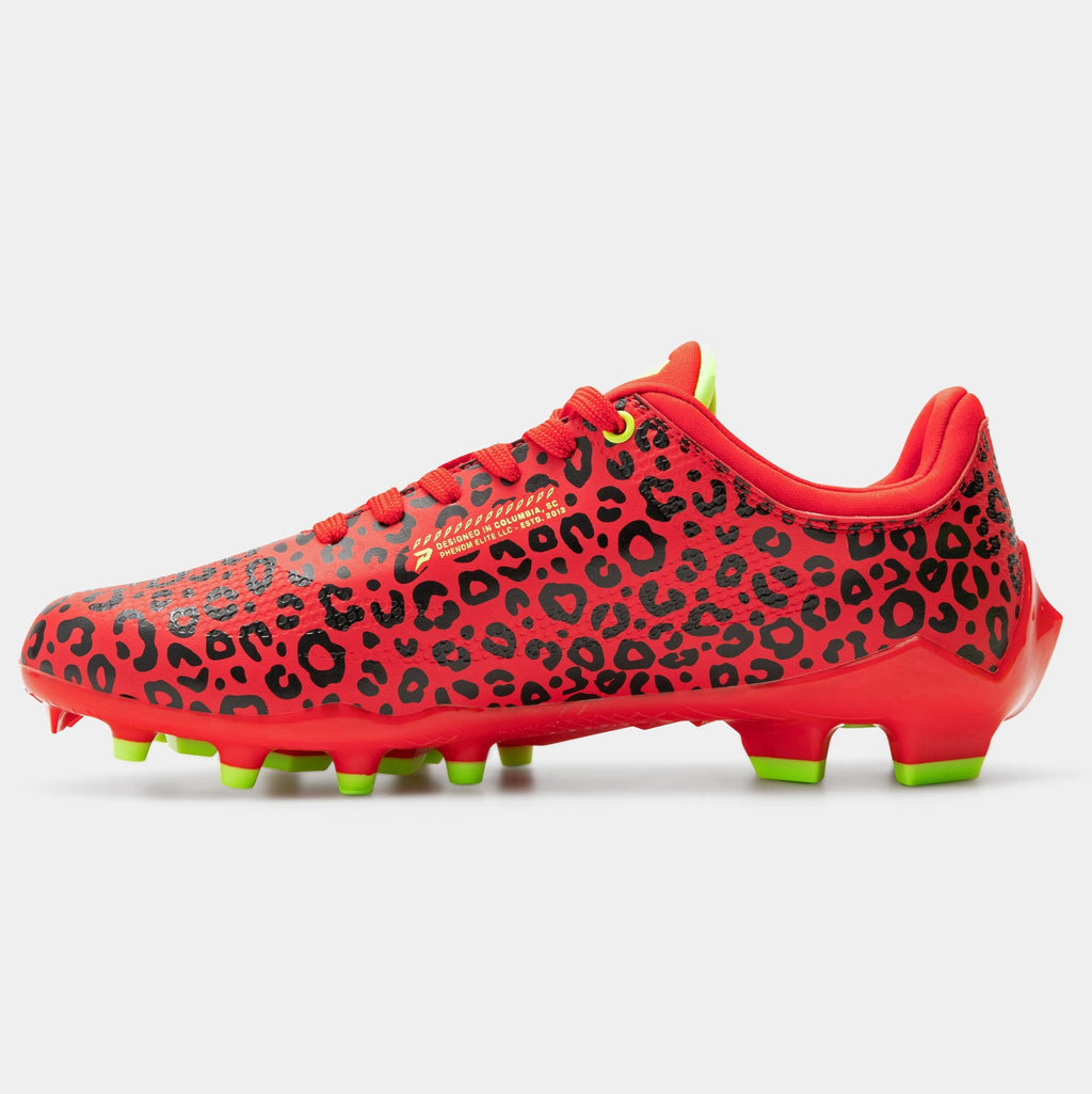 Red Leopard Cleats — Quantum Carbon by Phenom Elite