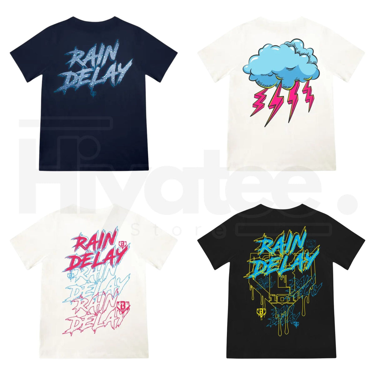 "Rain Delay Lightning Bolt" – Energetic Youth Lightweight Graphic Top