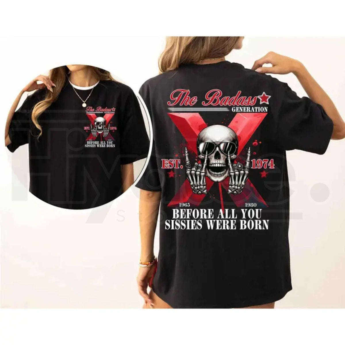 Retro Gen X Custom Year T-Shirt – The Badass Generation Funny Birthday Gift