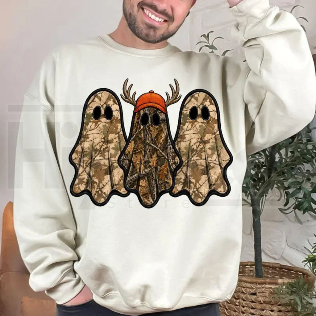 Retro Ghost Hunting Halloween Sweatshirt