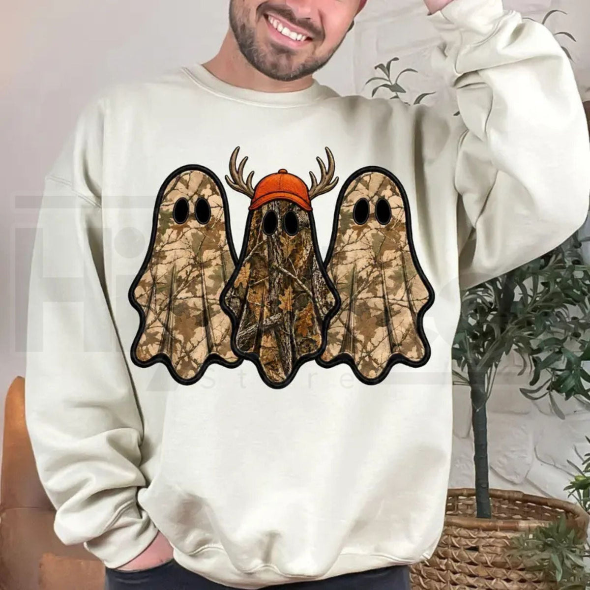 Retro Ghost Hunting Halloween Sweatshirt