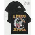 Retro Space Alien "I Need Space" T-Shirt – Vintage Distressed Sci-Fi Graphic Tee