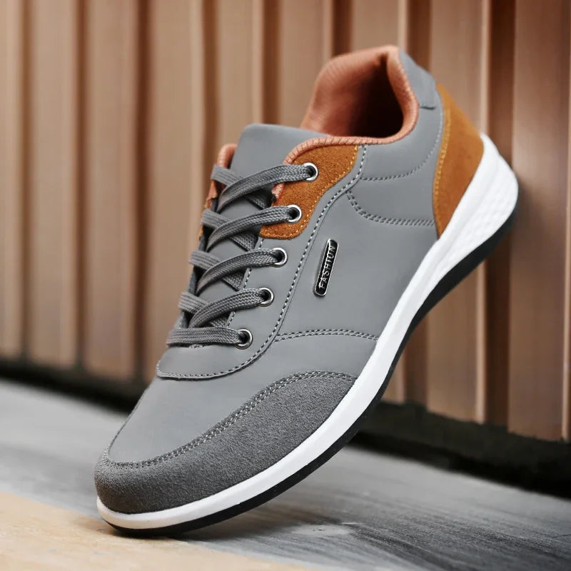 Waterproof Leather Sneakers – Non-Slip Walking Shoe